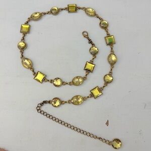 BCBGMaxAzria Yellow Gemstone Chain Belt
